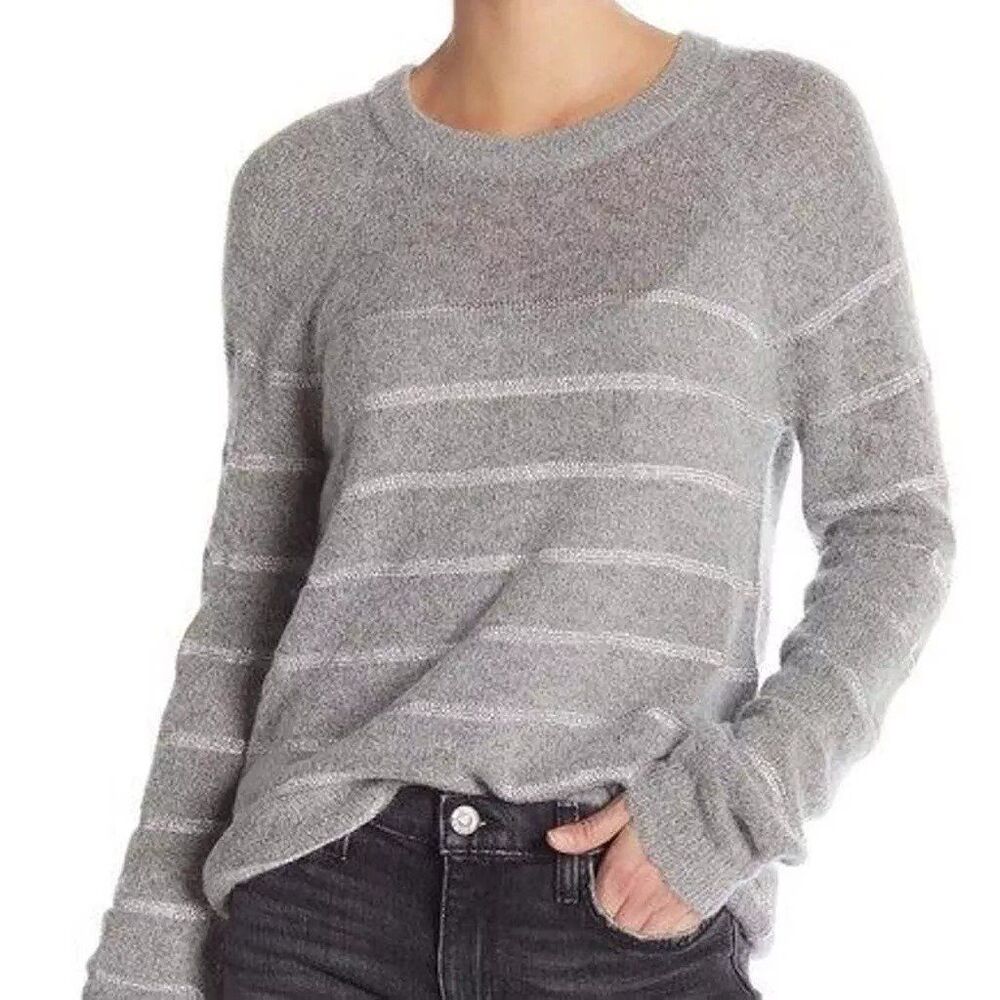 Current/Elliott Victor Sweater - Size 1/Small - Gray & Metallic Stripe - NEW!